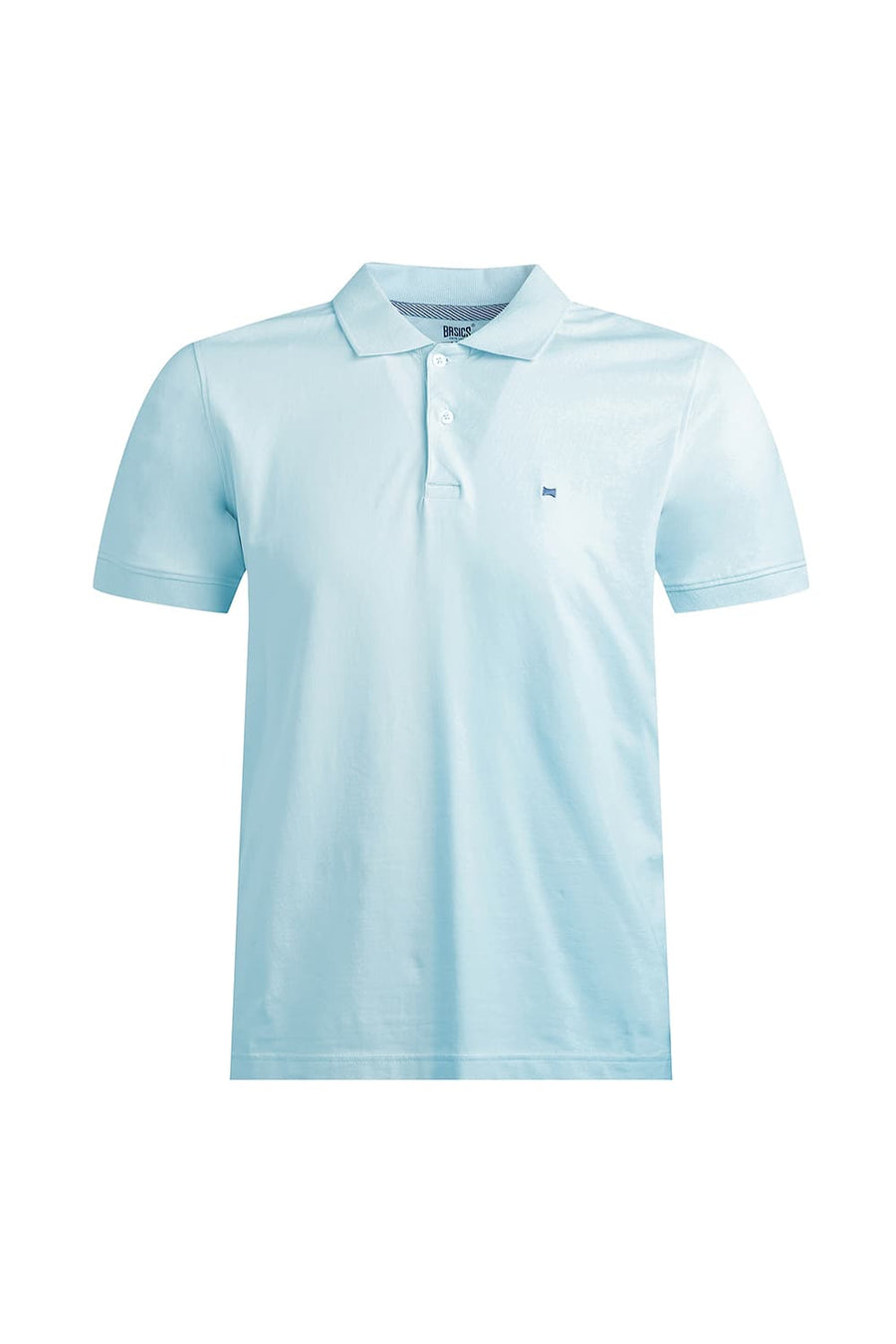 BASICS REGULAR FIT BLUE GLOW COTTON STRETCH POLO T-SHIRT