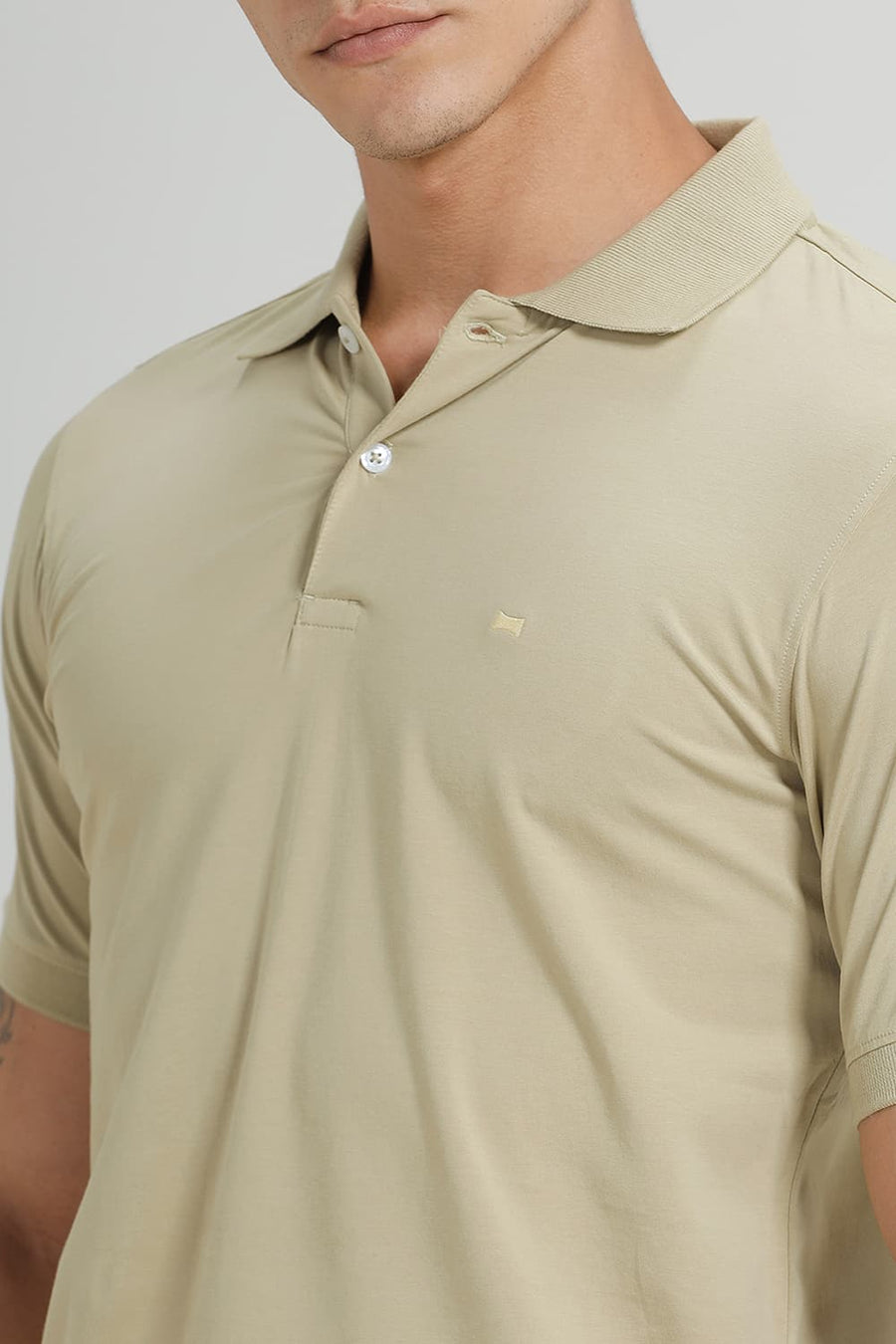 BASICS REGULAR FIT BAY WATER COTTON STRETCH POLO T-SHIRT