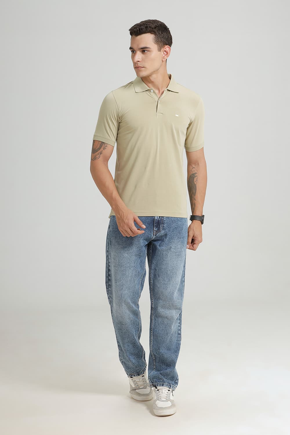 REGULAR FIT COTTON STRETCH POLO T-SHIRT