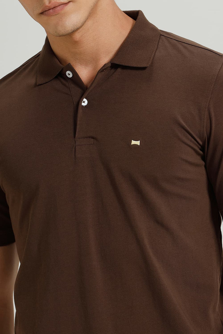 BASICS REGULAR FIT DUSTY CORAL COTTON STRETCH POLO T-SHIRT