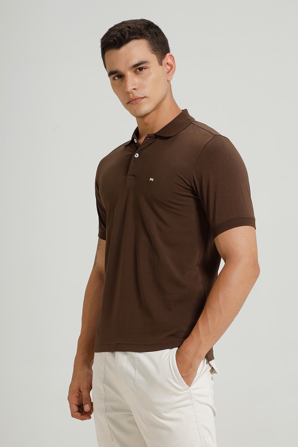 REGULAR FIT COTTON STRETCH POLO T-SHIRT