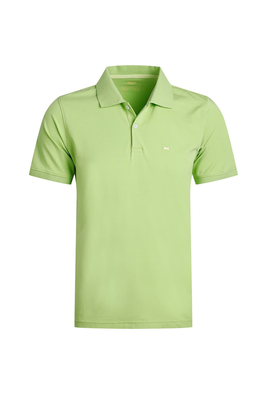 BASICS REGULAR FIT LIME GREEN COTTON STRETCH POLO T-SHIRT