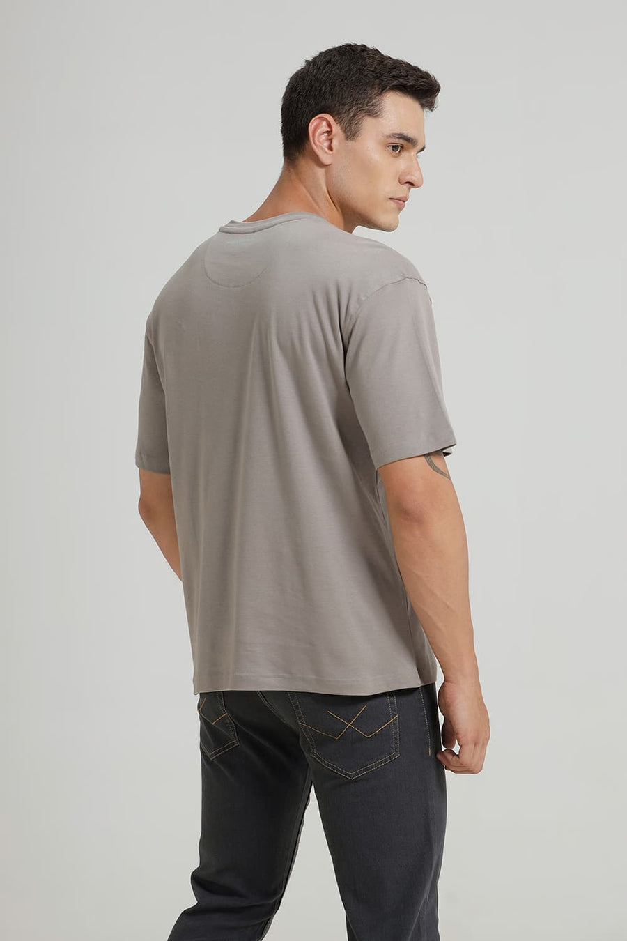 BASICS RELAXED FIT SILENT STORM COTTON CREW T-SHIRT