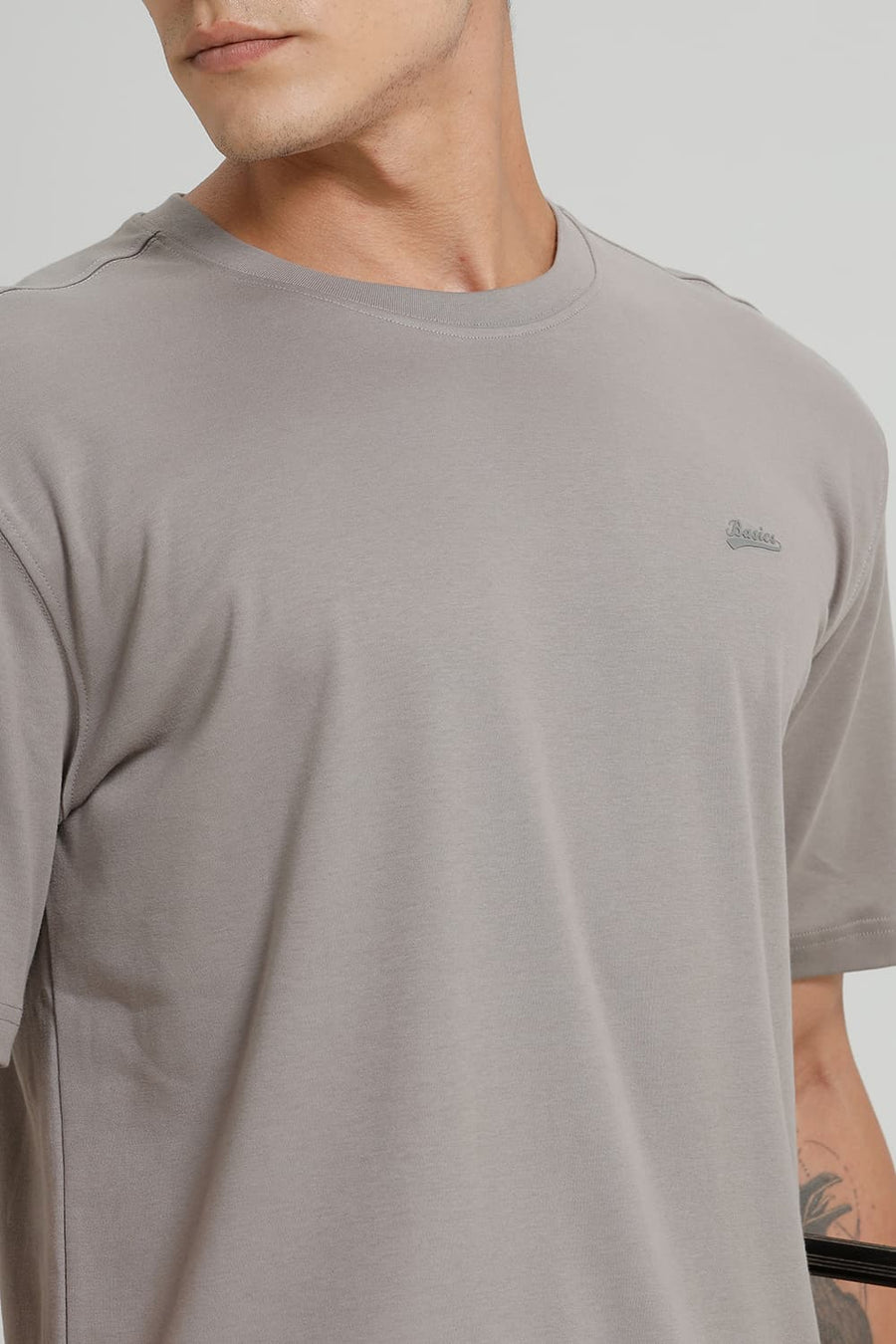 BASICS RELAXED FIT SILENT STORM COTTON CREW T-SHIRT