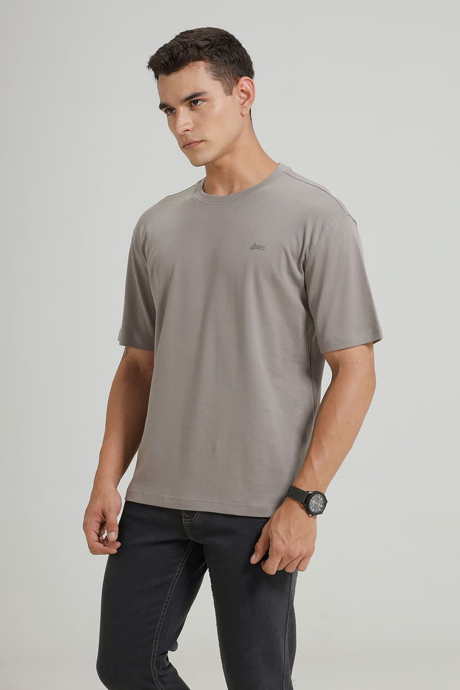 BASICS RELAXED FIT SILENT STORM COTTON CREW T-SHIRT
