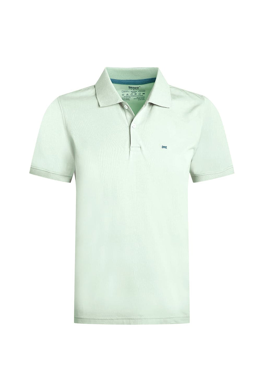 BASICS REGULAR FIT PASTEL GREEN COTTON POLO T-SHIRT