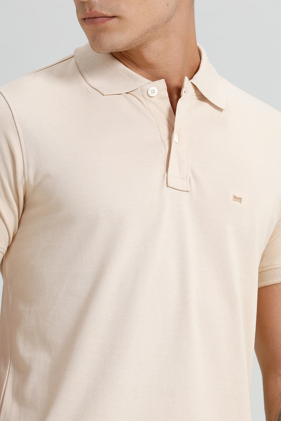 BASICS REGULAR FIT BRAZILIAN SAND COTTON POLO T-SHIRT