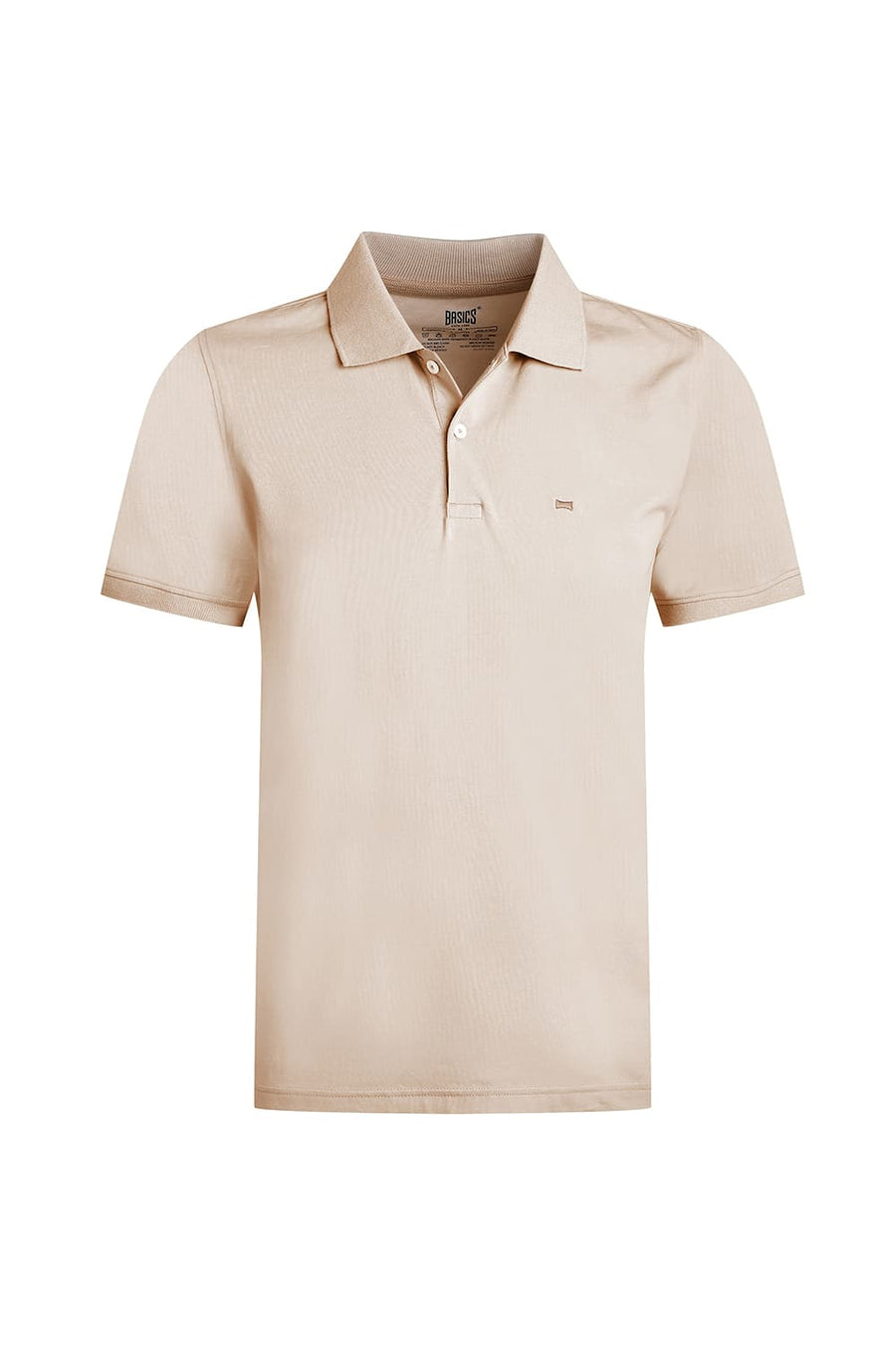 BASICS REGULAR FIT BRAZILIAN SAND COTTON POLO T-SHIRT