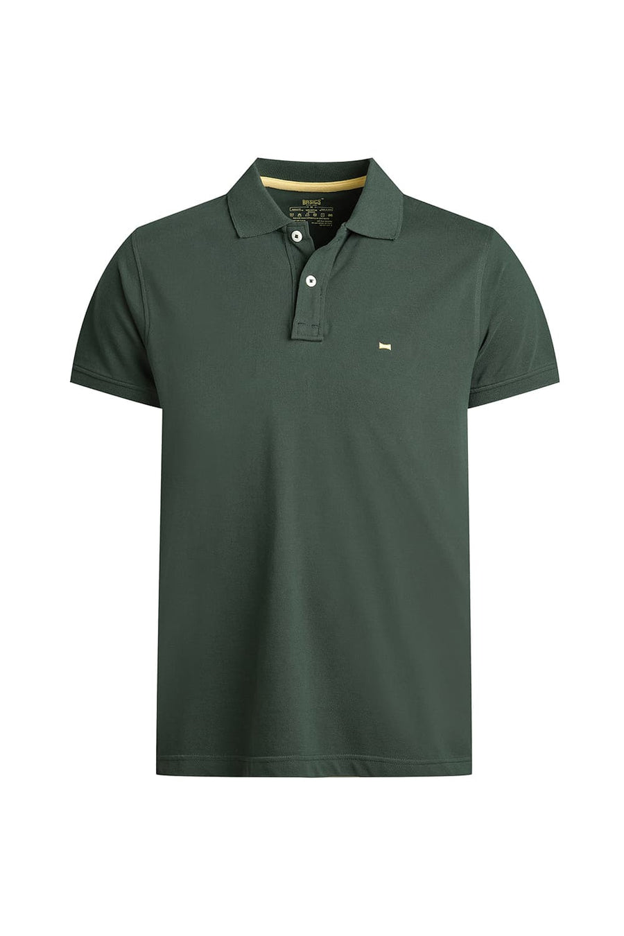 BASICS REGULAR FIT CILANTRO COTTON POLO T-SHIRT