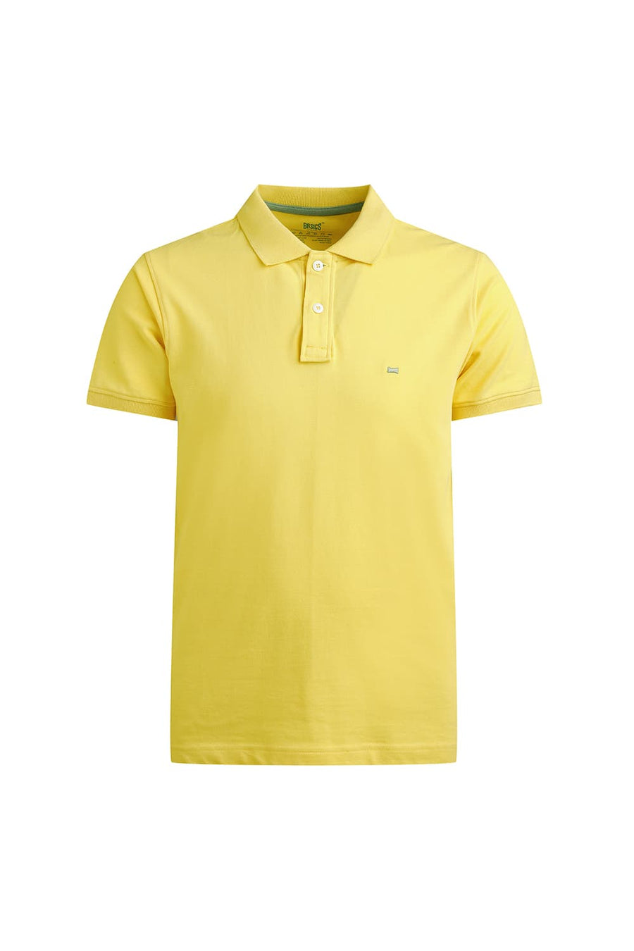 BASICS REGULAR FIT LEMON ZEST COTTON POLO T-SHIRT