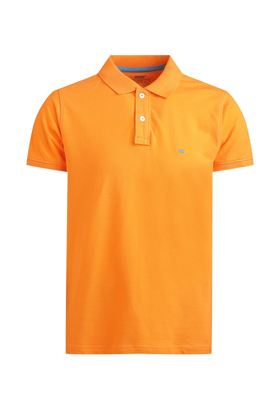 BASICS REGULAR FIT TANGELO COTTON POLO T-SHIRT