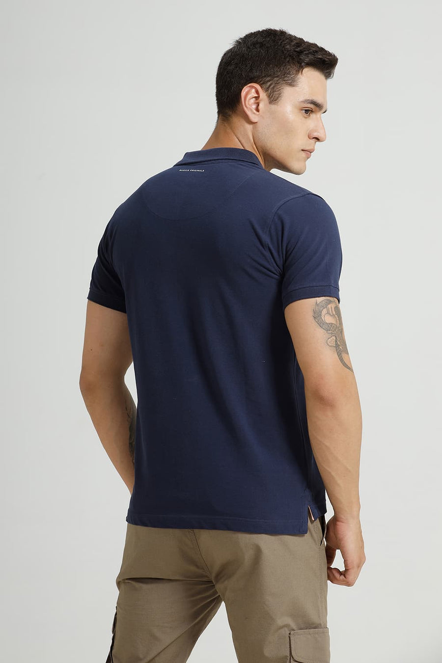 BASICS REGULAR FIT NAVAL ACADEMY COTTON POLO T-SHIRT