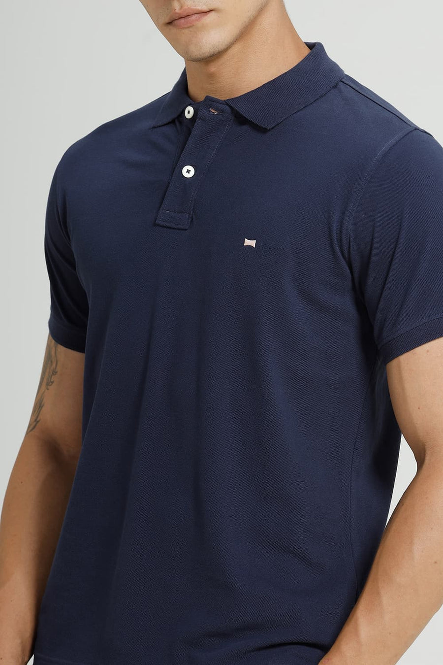 BASICS REGULAR FIT NAVAL ACADEMY COTTON POLO T-SHIRT