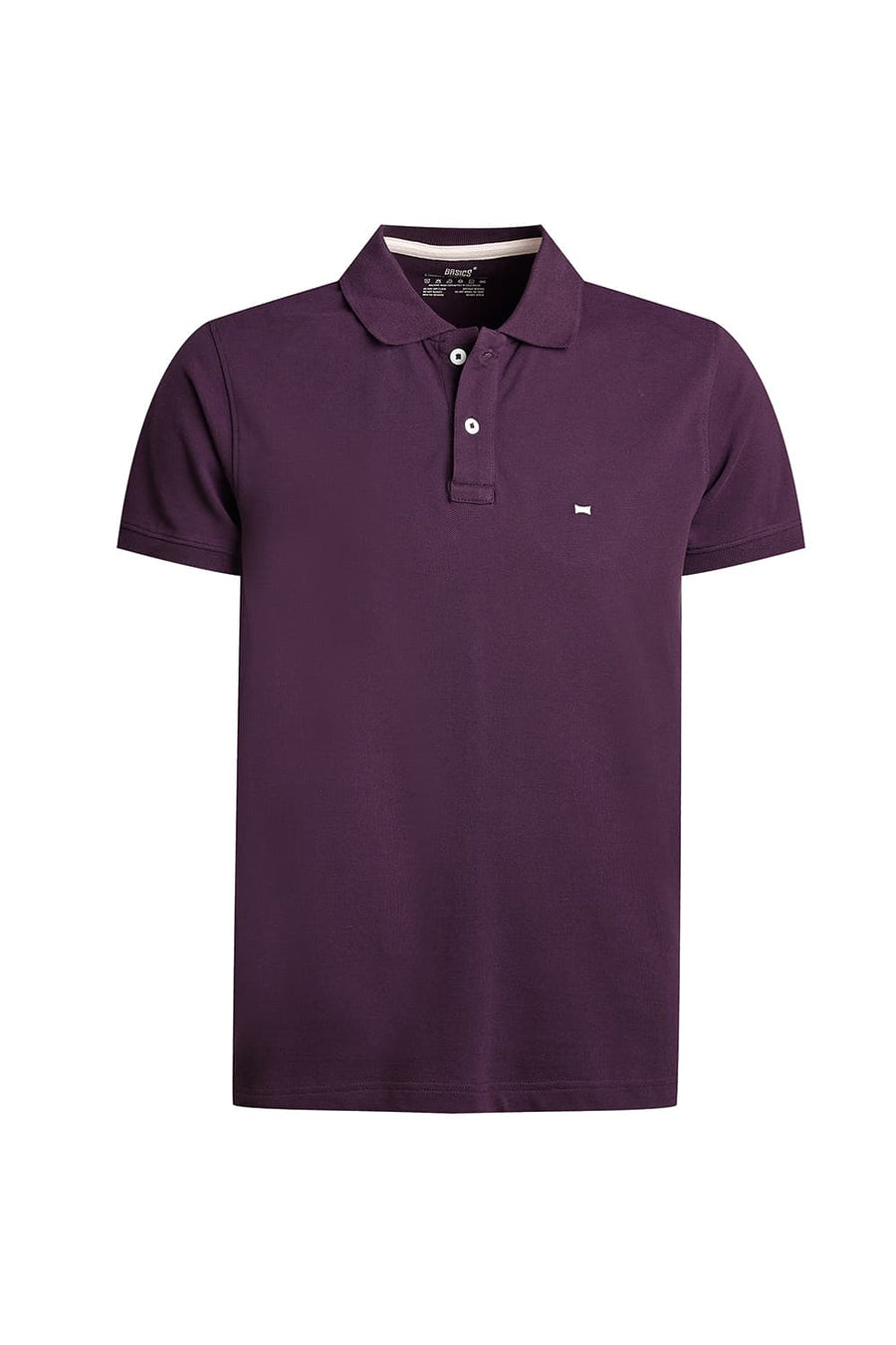 BASICS REGULAR FIT SHADOW PURPLE COTTON POLO T-SHIRT