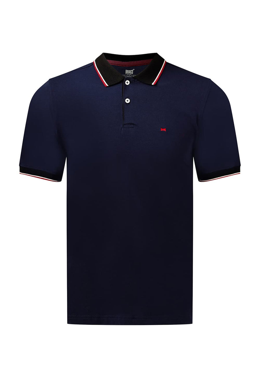 BASICS REGULAR FIT NAVAL ACADEMY COTTON STRETCH POLO T-SHIRT