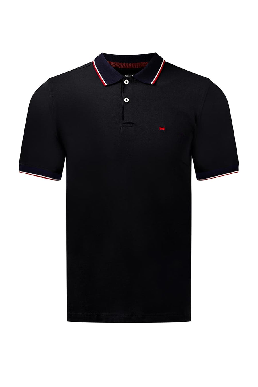 BASICS REGULAR FIT BLACK BEAUTY COTTON STRETCH POLO T-SHIRT
