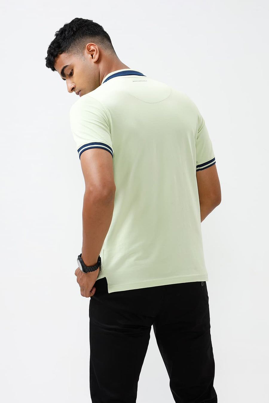 BASICS REGULAR FIT REED COTTON STRETCH POLO T-SHIRT