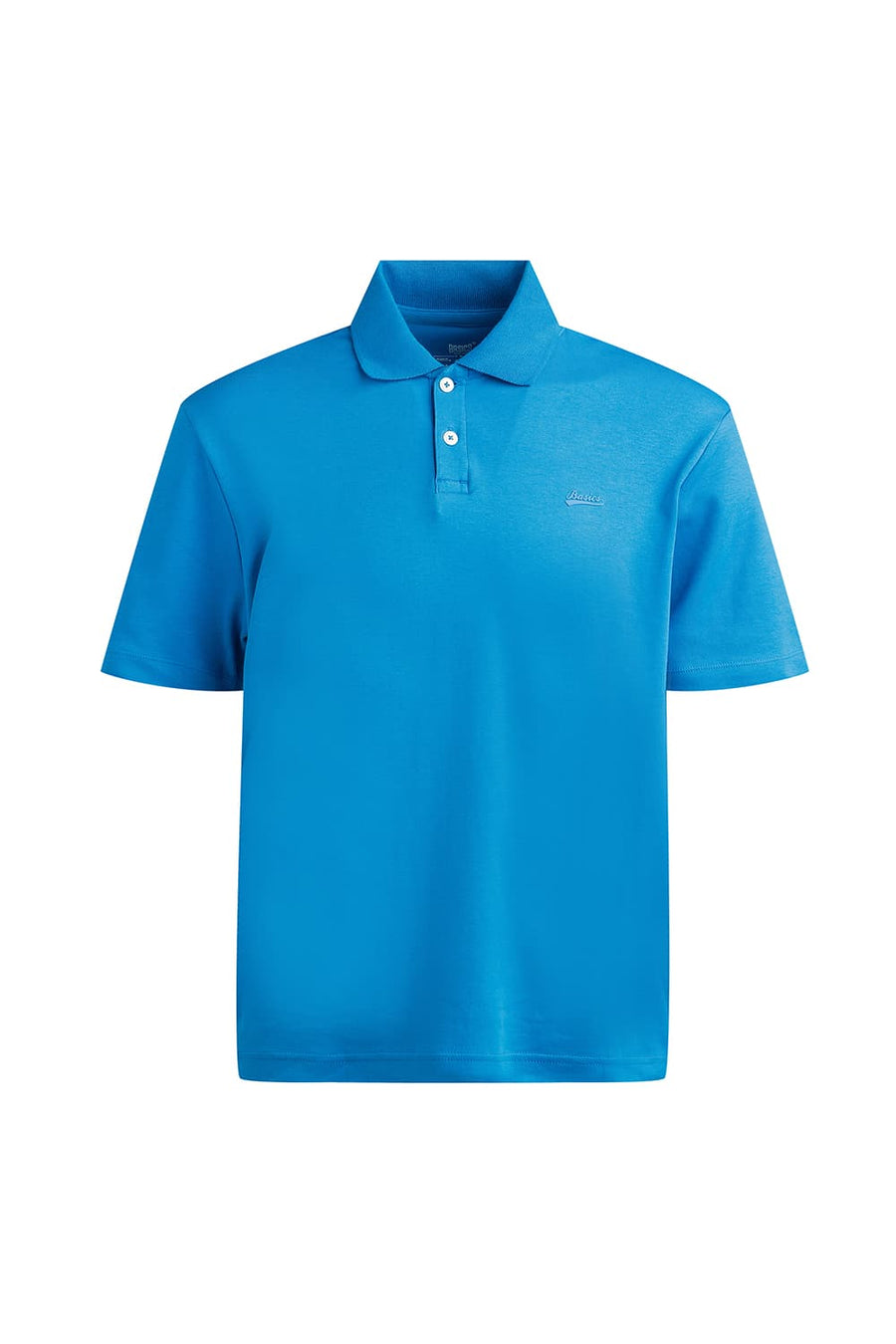 BASICS RELAXED FIT DIVA BLUE COTTON POLO T-SHIRT