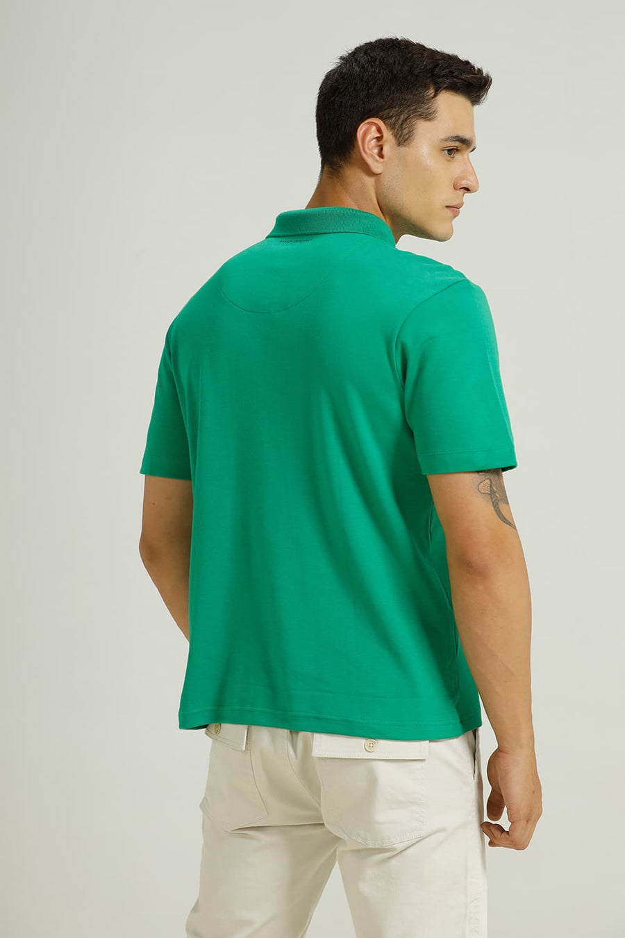 BASICS RELAXED FIT AMAZON COTTON POLO T-SHIRT