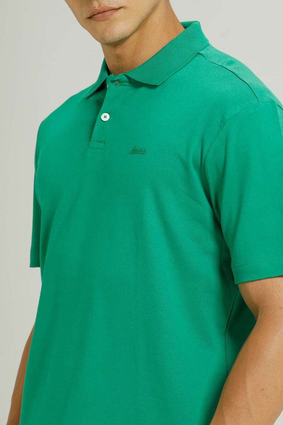 BASICS RELAXED FIT AMAZON COTTON POLO T-SHIRT