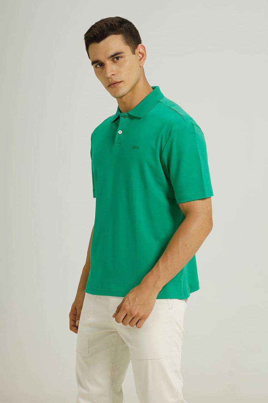 BASICS RELAXED FIT AMAZON COTTON POLO T-SHIRT