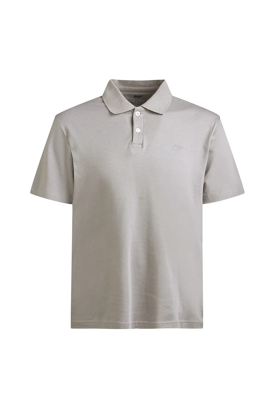 BASICS RELAXED FIT ULTIMATE GREY COTTON POLO T-SHIRT