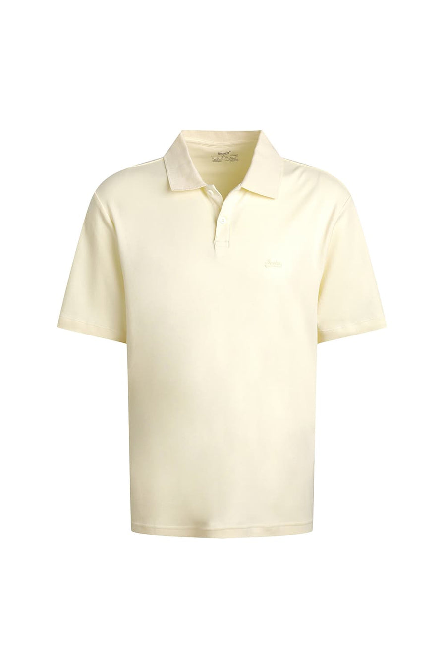 BASICS RELAXED FIT PASTEL YELLOW COTTON POLO T-SHIRT