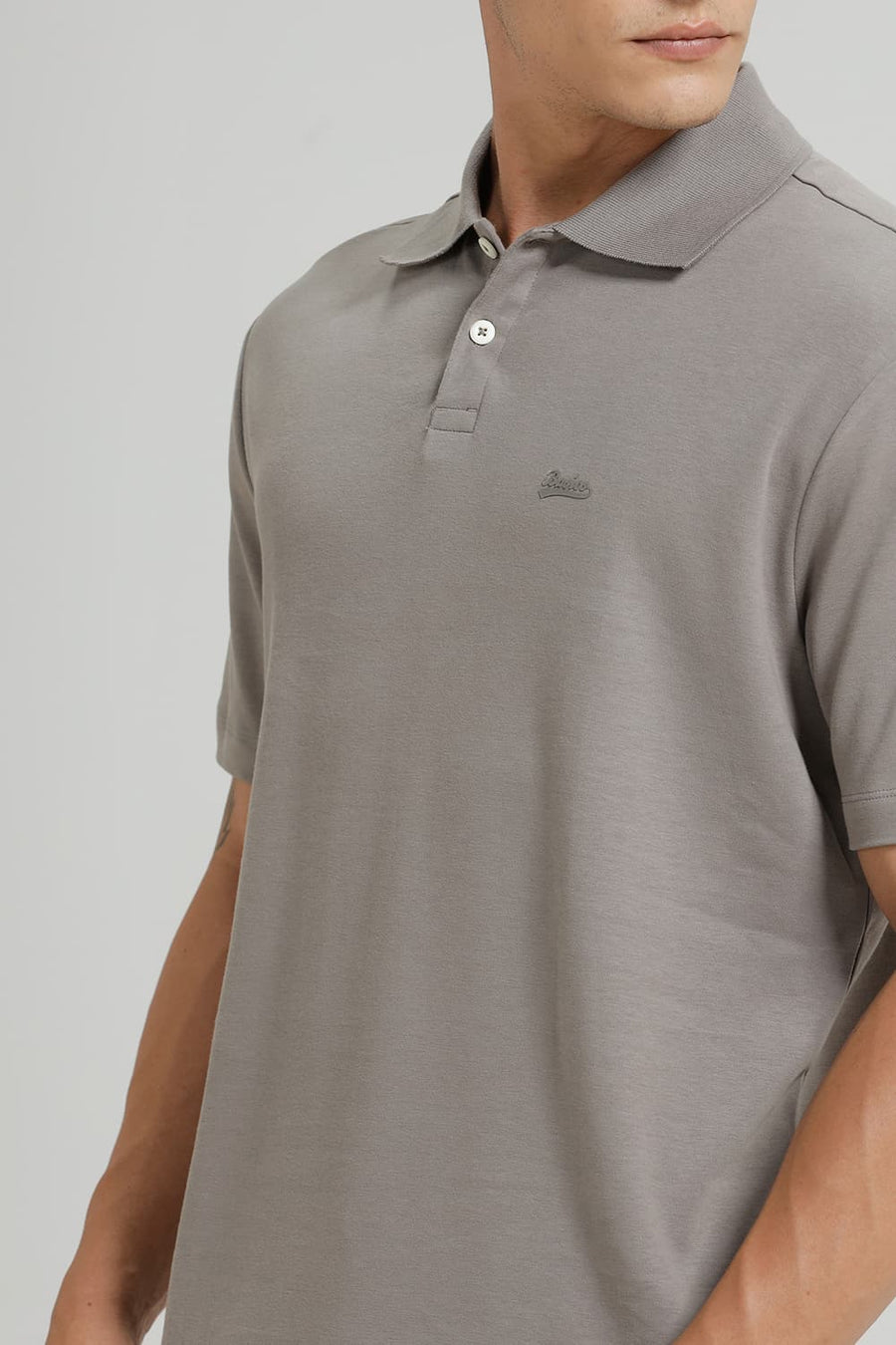 BASICS RELAXED FIT SILENT STORM COTTON POLO T-SHIRT