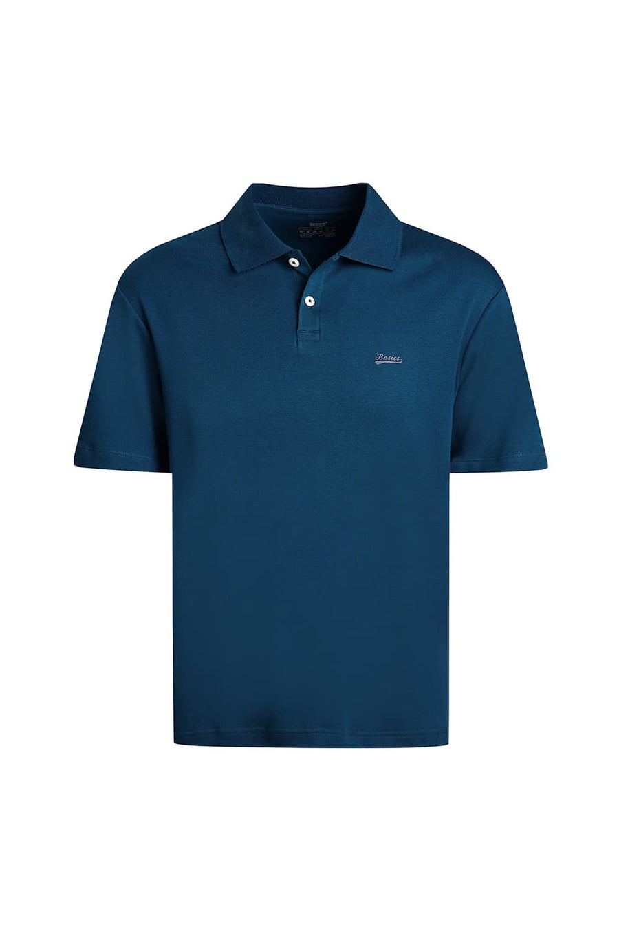BASICS RELAXED FIT LEGION BLUE COTTON POLO T-SHIRT