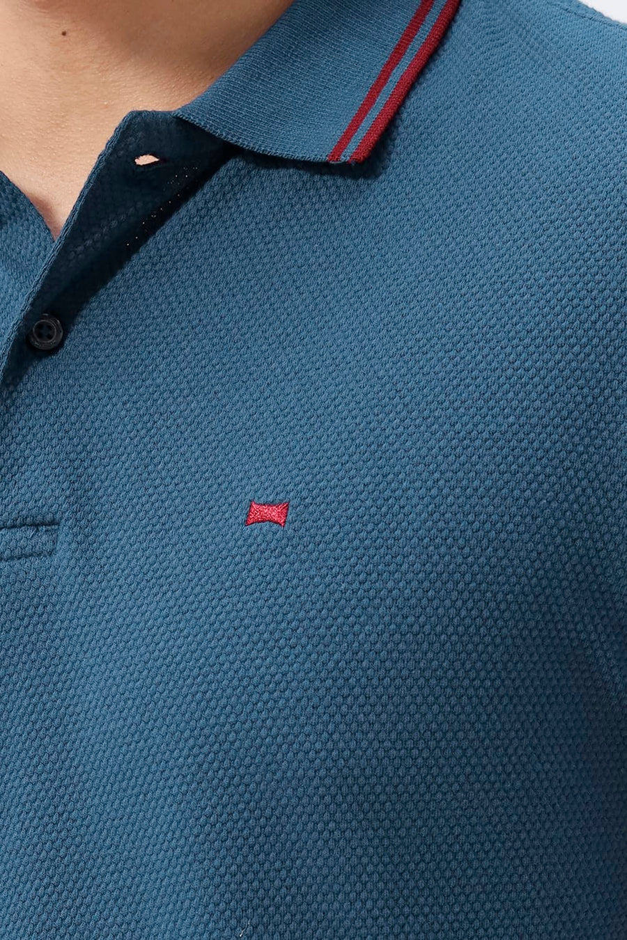 BASICS REGULAR FIT TITAIN NAVY COTTON POLO T-SHIRT