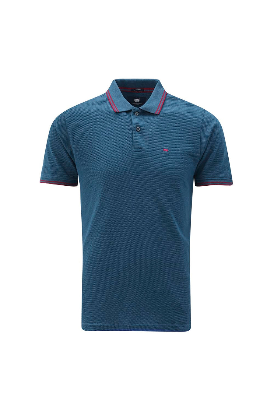 BASICS REGULAR FIT TITAIN NAVY COTTON POLO T-SHIRT