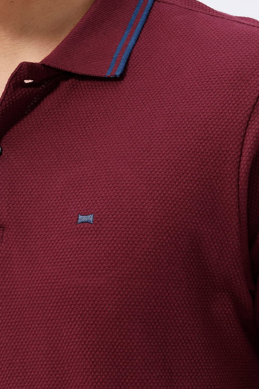 BASICS REGULAR FIT TAWNY PORT COTTON POLO T-SHIRT