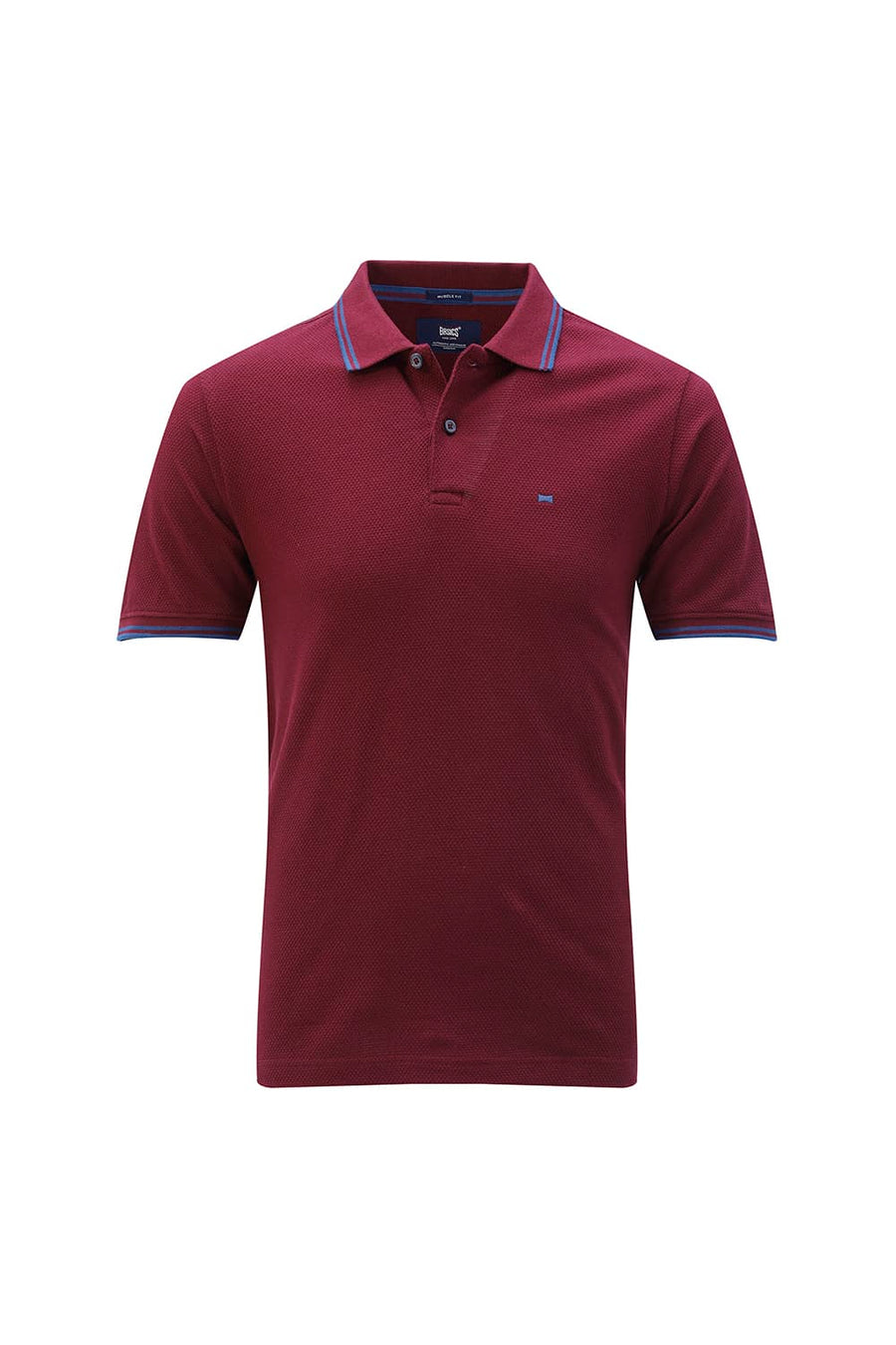 BASICS REGULAR FIT TAWNY PORT COTTON POLO T-SHIRT