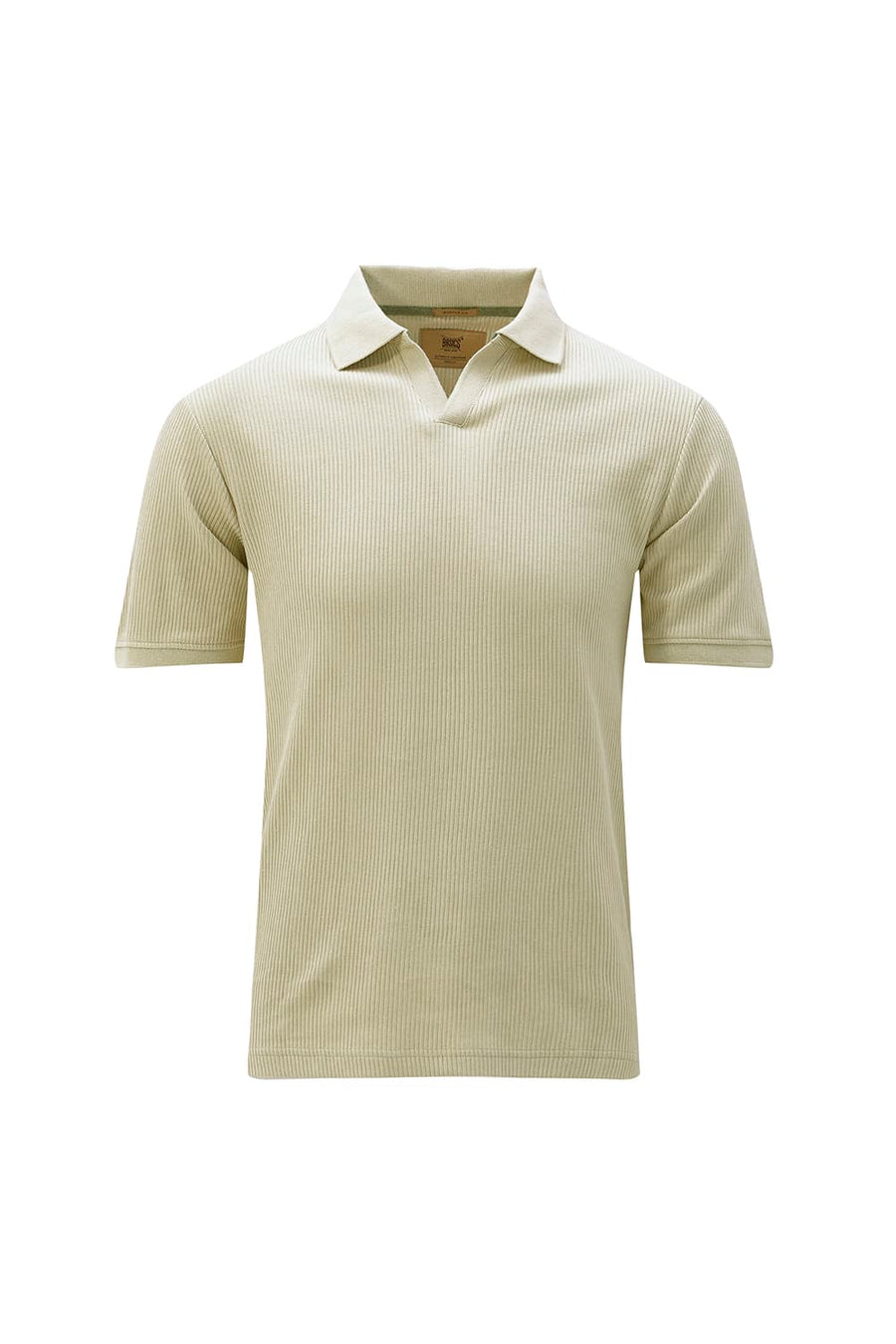 BASICS REGULAR FIT SAFARI COTTON JOHNNY COLLAR POLO T-SHIRT