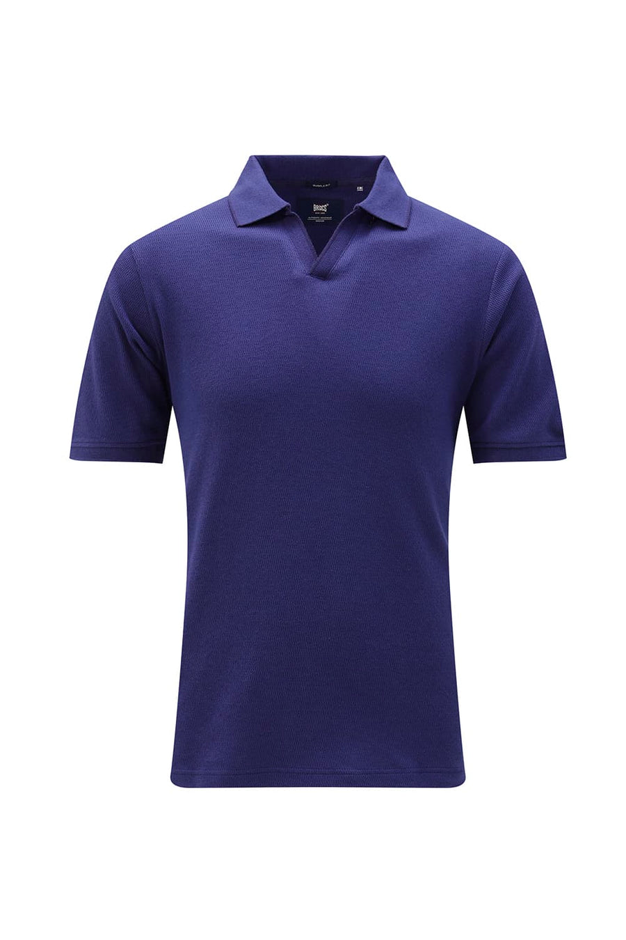 BASICS REGULAR FIT DEEP COBALT COTTON JOHNNY COLLAR POLO T-SHIRT