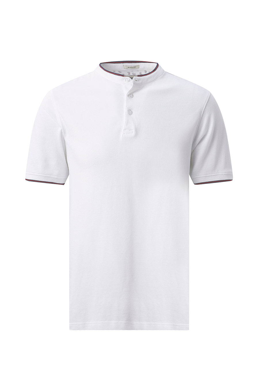 BASICS REGULAR FIT BRIGHT WHITE COTTON POLO T-SHIRT