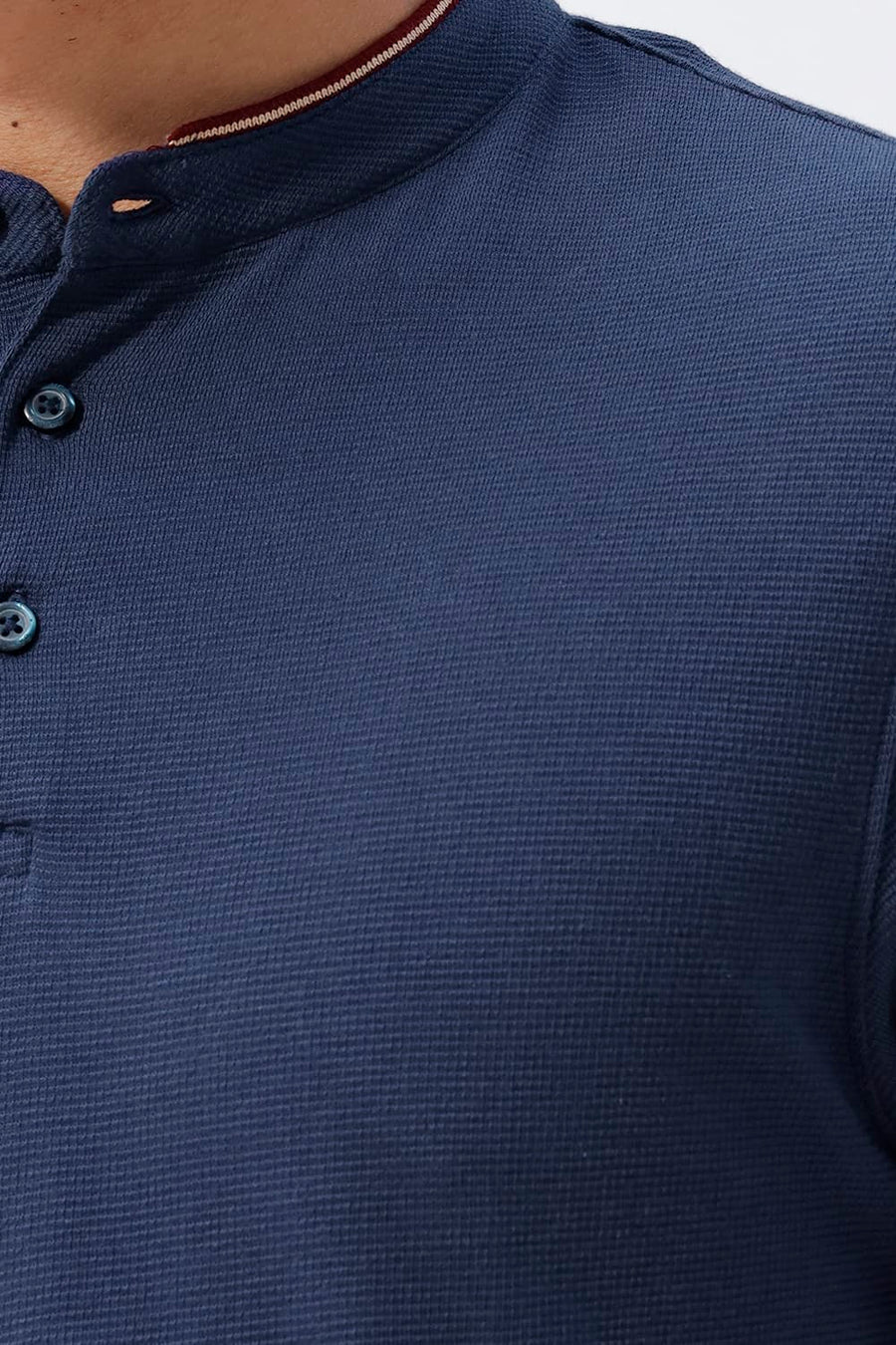 BASICS REGULAR FIT DRESS BLUES COTTON POLO T-SHIRT