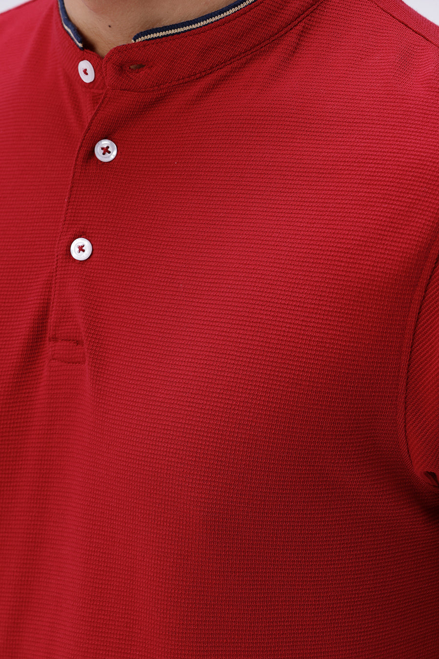 BASICS REGULAR FIT DRESS BLUES COTTON POLO T-SHIRT
