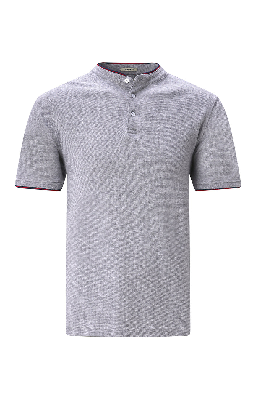 BASICS REGULAR FIT HEATHER GREY COTTON POLYESTER POLO T-SHIRT