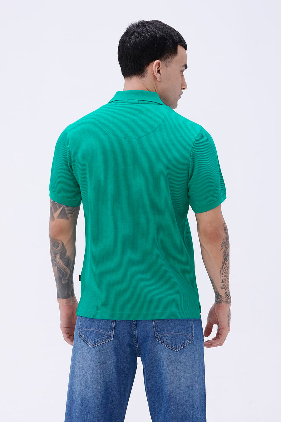 BASICS REGULAR FIT KAYAKING COTTON JOHNNY POLO T-SHIRT
