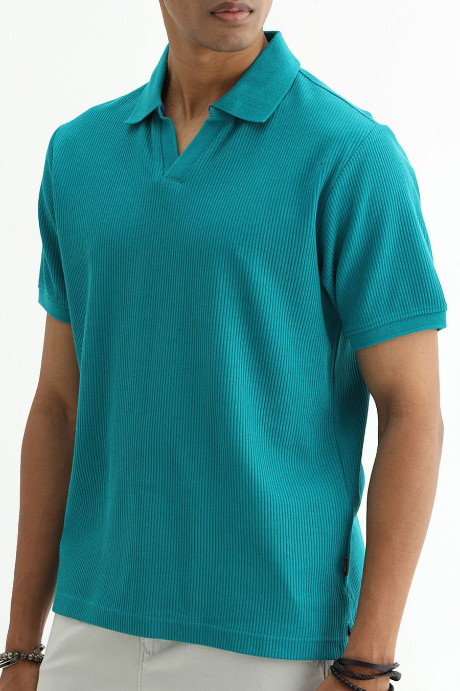 BASICS REGULAR FIT KAYAKING COTTON JOHNNY POLO T-SHIRT