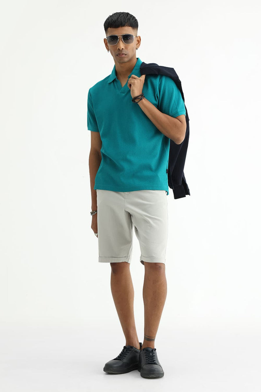 BASICS REGULAR FIT KAYAKING COTTON JOHNNY POLO T-SHIRT