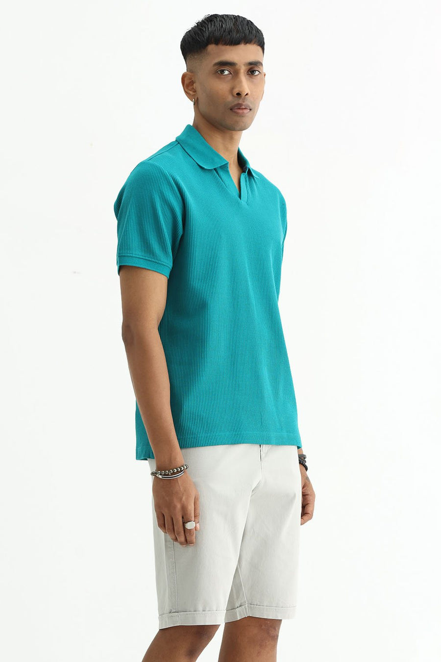 BASICS REGULAR FIT KAYAKING COTTON JOHNNY POLO T-SHIRT