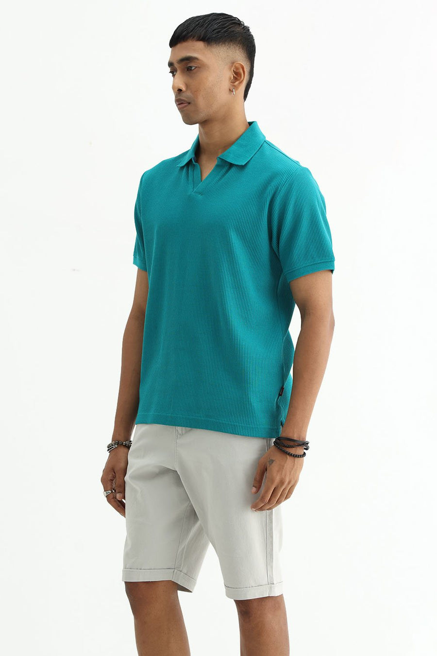 BASICS REGULAR FIT KAYAKING COTTON JOHNNY POLO T-SHIRT