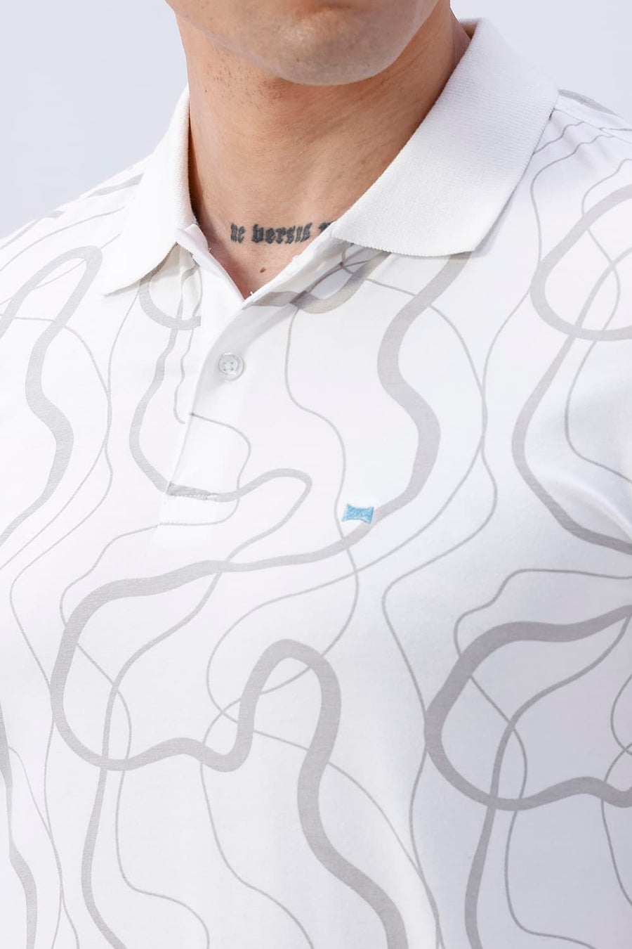 BASICS REGULAR FIT BRIGHT WHITE COTTON STRETCH POLO T-SHIRT