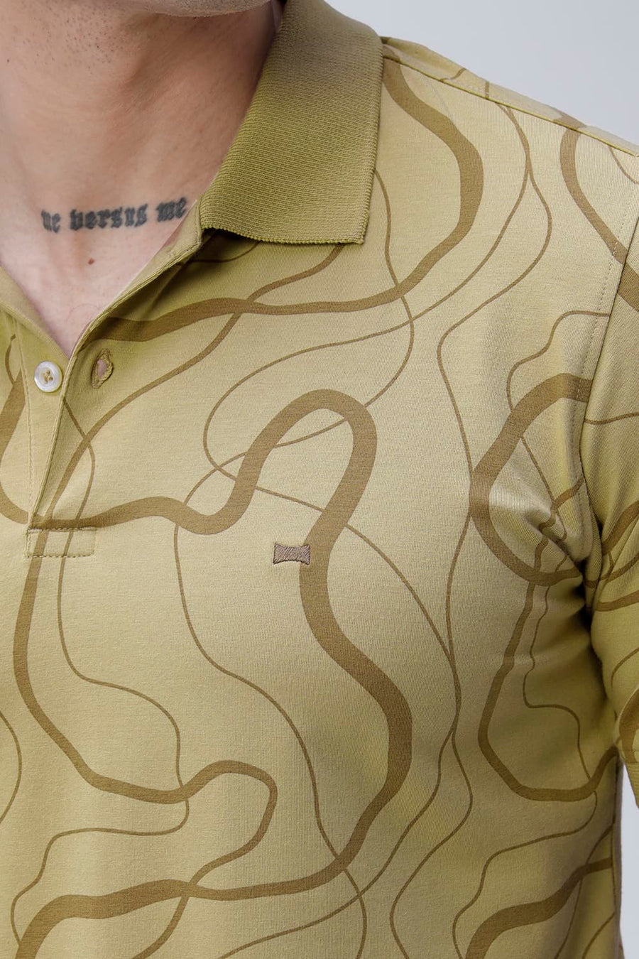 BASICS REGULAR FIT TAOS TAUPE COTTON STRETCH POLO T-SHIRT