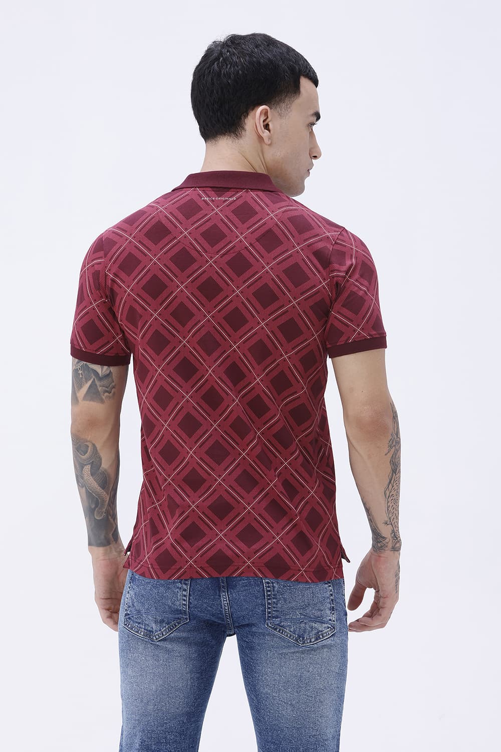 BASICS REGULAR FIT PORT ROYALE COTTON STRETCH POLO T-SHIRT