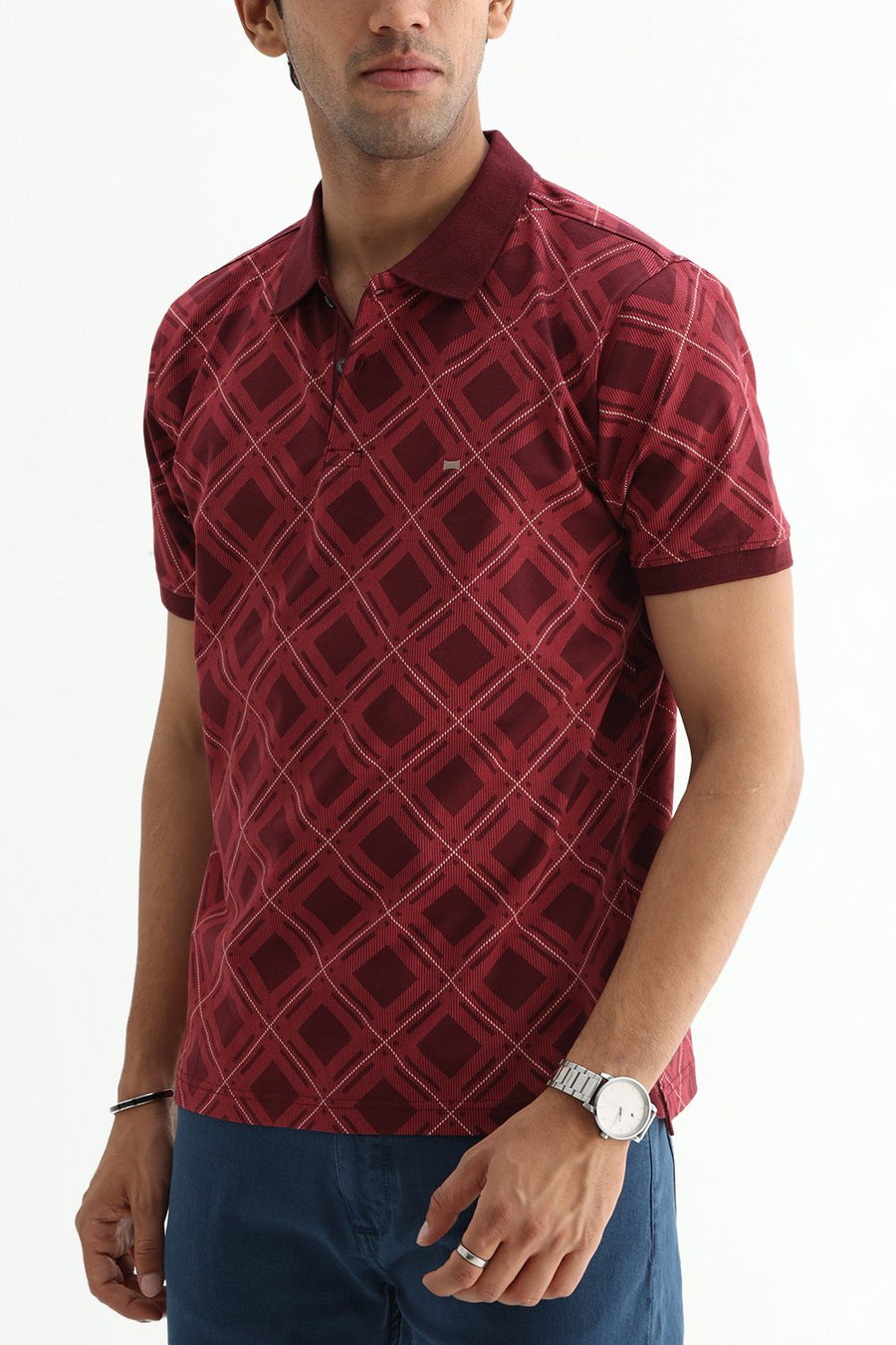 BASICS REGULAR FIT PORT ROYALE COTTON STRETCH POLO T-SHIRT