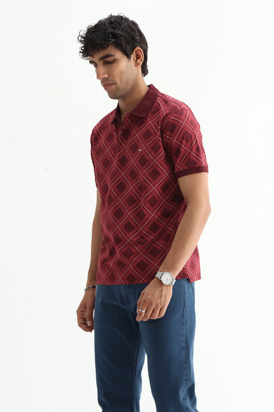BASICS REGULAR FIT PORT ROYALE COTTON STRETCH POLO T-SHIRT