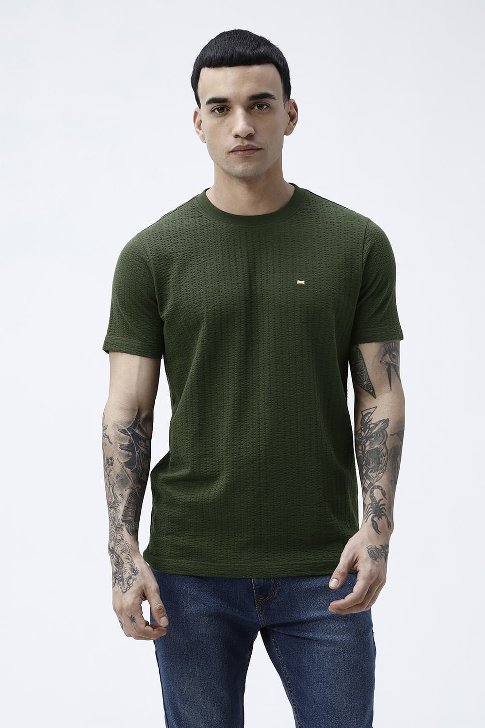 BASICS REGULAR FIT PONDEROSA PINE COTTON CREW T-SHIRT